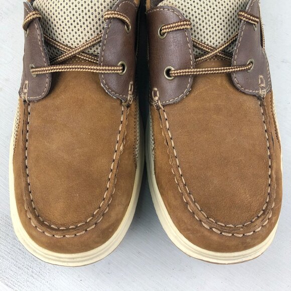 Hunter's Bay Men's Size 9.5 Leather Collection Brown Closed Toe Boat Shoes - Picture 5 of 13